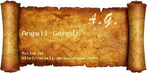 Angeli Gergő névjegykártya